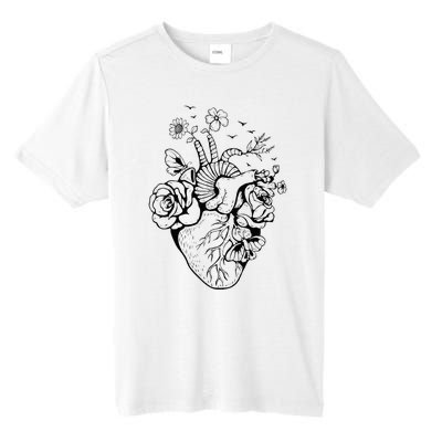 Heart Anatomy Flowers Funny Anatomical Heart And Human Tall Fusion ChromaSoft Performance T-Shirt