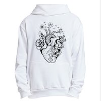 Heart Anatomy Flowers Funny Anatomical Heart And Human Urban Pullover Hoodie