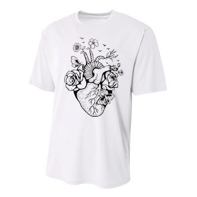 Heart Anatomy Flowers Funny Anatomical Heart And Human Performance Sprint T-Shirt