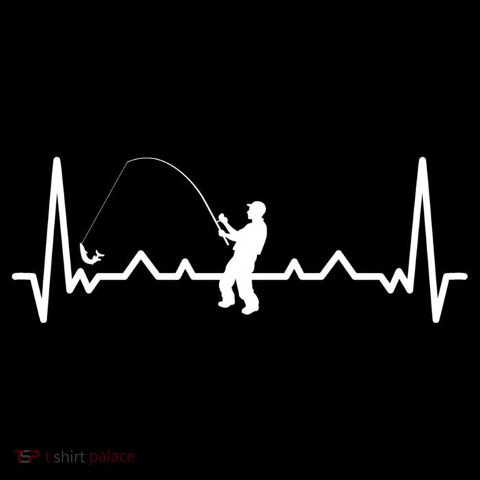 Heartbeat Angler Fishing Drawstring Bag