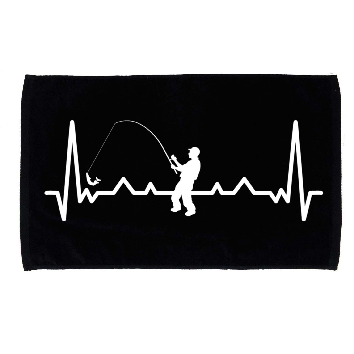 Heartbeat Angler Fishing Microfiber Hand Towel