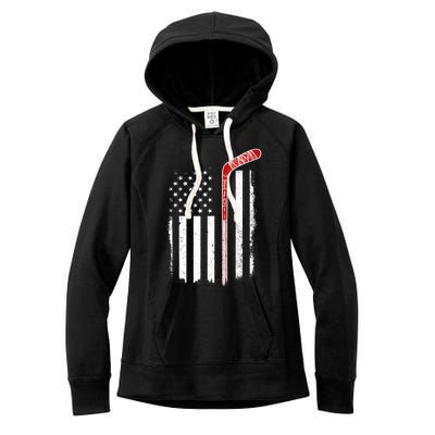 Hockey American Flag Hockey Flag Women's Fleece Hoodie