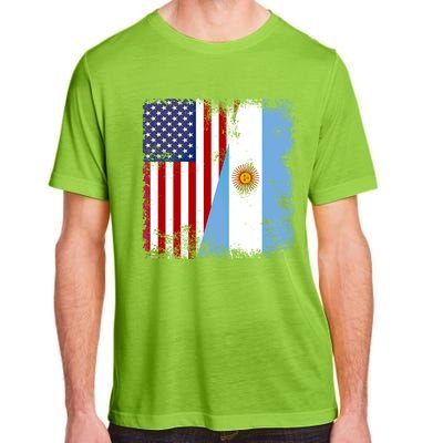 Half Argentinian Flag Vintage Argentina Usa Gift Adult ChromaSoft Performance T-Shirt