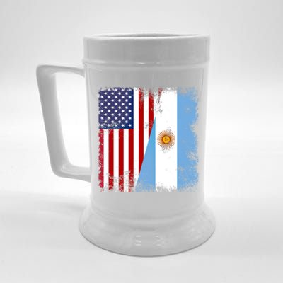 Half Argentinian Flag Vintage Argentina Usa Gift Beer Stein