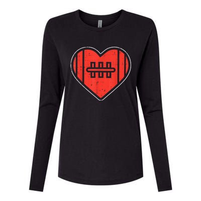 Heart American Football Love Valentines Day Sport Lover Gift Womens Cotton Relaxed Long Sleeve T-Shirt