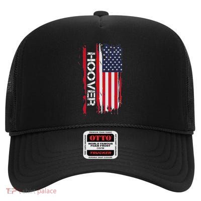 Hoover American Flag High Crown Mesh Back Trucker Hat