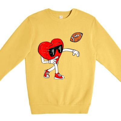 Heart American Football Valentines Day Premium Crewneck Sweatshirt