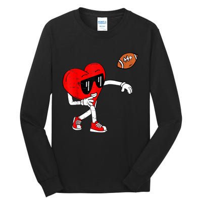 Heart American Football Valentines Day Tall Long Sleeve T-Shirt