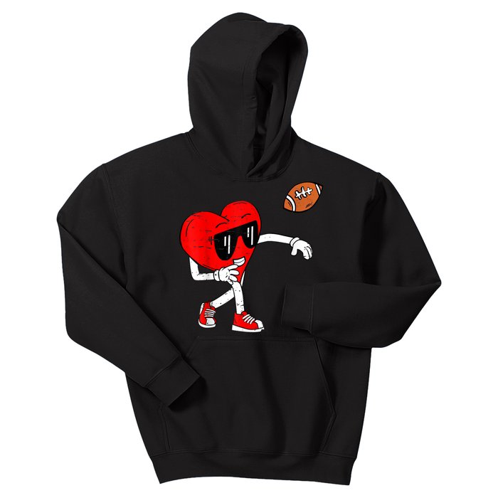 Heart American Football Valentines Day Kids Hoodie