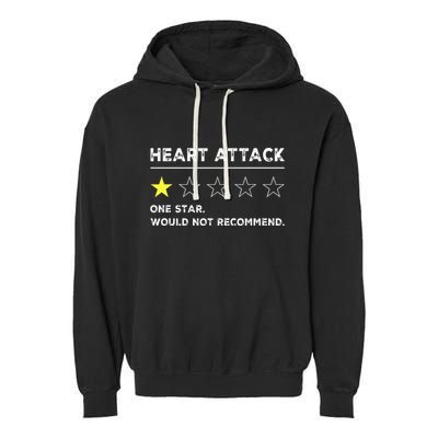 Heart Attack Funny Get Well Soon Gag Recovery Garment-Dyed Fleece Hoodie