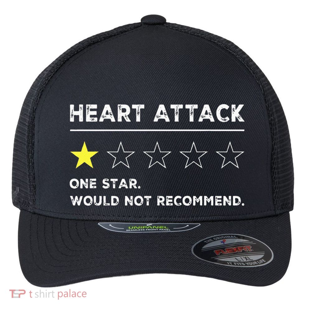 Heart Attack Funny Get Well Soon Gag Recovery Flexfit Unipanel Trucker Cap