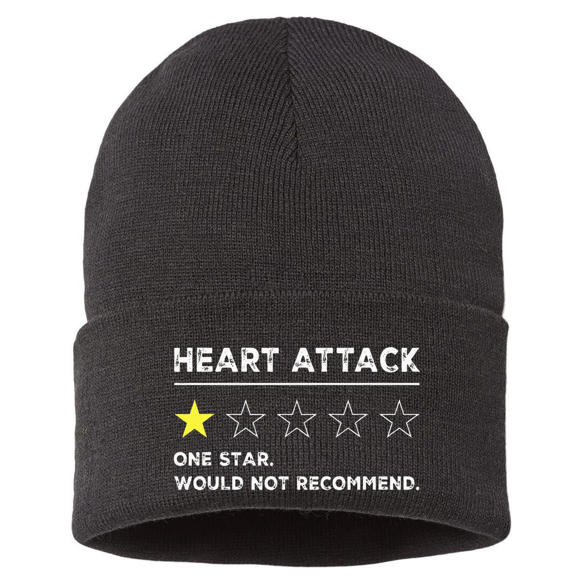 Heart Attack Funny Get Well Soon Gag Recovery Sustainable Knit Beanie