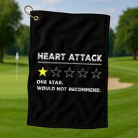 Heart Attack Funny Get Well Soon Gag Recovery Golf Towel