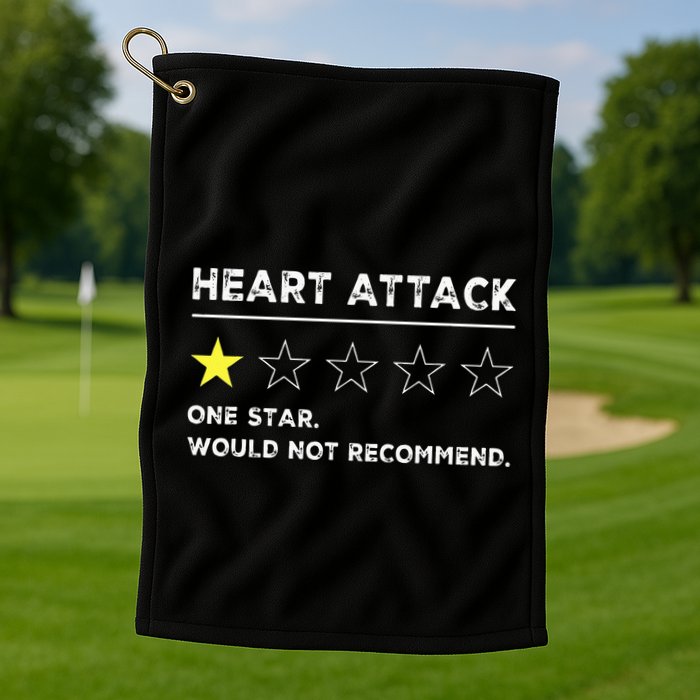Heart Attack Funny Get Well Soon Gag Recovery Golf Towel