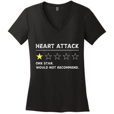 Heart Attack Funny Get Well Soon Gag Recovery Women's V-Neck T-Shirt