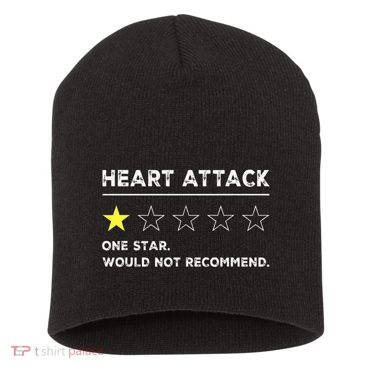 Heart Attack Funny Get Well Soon Gag Recovery Short Acrylic Beanie