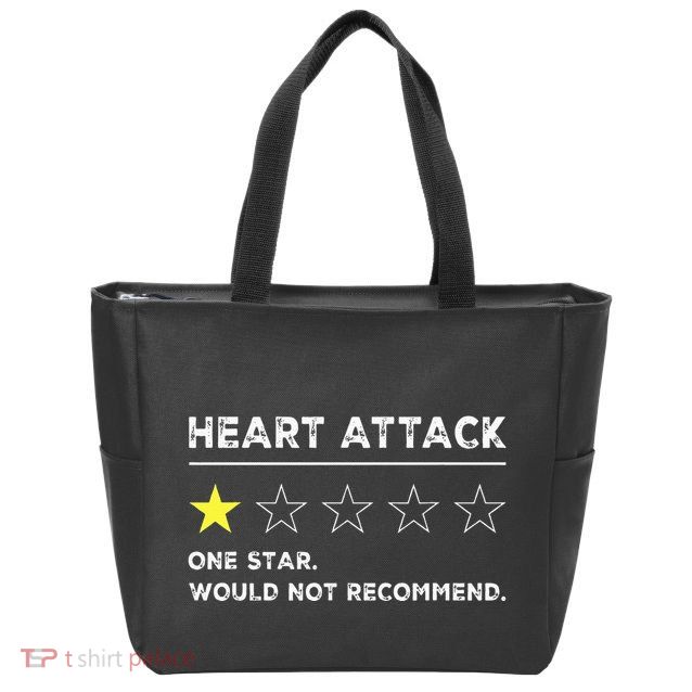 Heart Attack Funny Get Well Soon Gag Recovery Zip Tote Bag