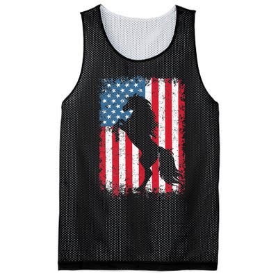 Horse American Flag USA 4th Of July Men Women Mesh Reversible Basketball Jersey Tank