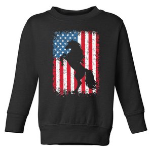 Horse American Flag USA 4th Of July Men Women Toddler Sweatshirt