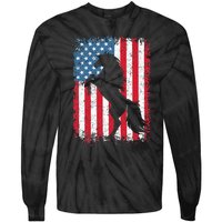 Horse American Flag USA 4th Of July Men Women Tie-Dye Long Sleeve Shirt