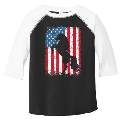 Horse American Flag USA 4th Of July Men Women Toddler Fine Jersey T-Shirt