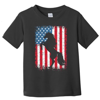 Horse American Flag USA 4th Of July Men Women Toddler T-Shirt