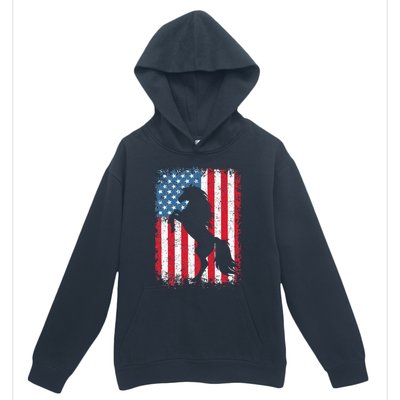 Horse American Flag USA 4th Of July Men Women Urban Pullover Hoodie