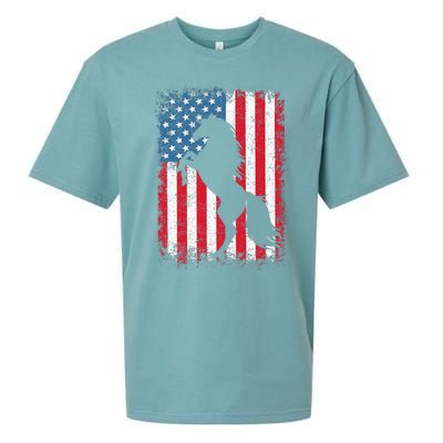 Horse American Flag USA 4th Of July Men Women Sueded Cloud Jersey T-Shirt