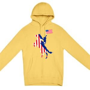 Horse American Flag Usa 4th Of July Funny Horse Lovers Gift Premium Pullover Hoodie