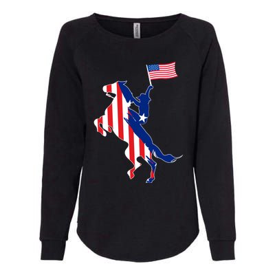 Horse American Flag Usa 4th Of July Funny Horse Lovers Gift Womens California Wash Sweatshirt