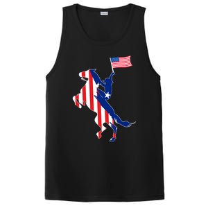 Horse American Flag Usa 4th Of July Funny Horse Lovers Gift PosiCharge Competitor Tank