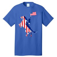 Horse American Flag Usa 4th Of July Funny Horse Lovers Gift Tall T-Shirt