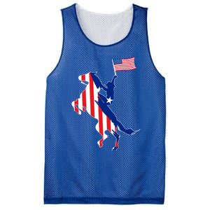 Horse American Flag Usa 4th Of July Funny Horse Lovers Gift Mesh Reversible Basketball Jersey Tank