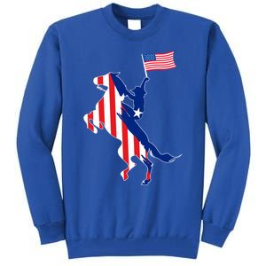 Horse American Flag Usa 4th Of July Funny Horse Lovers Gift Tall Sweatshirt