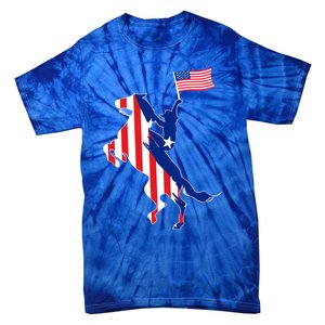 Horse American Flag Usa 4th Of July Funny Horse Lovers Gift Tie-Dye T-Shirt