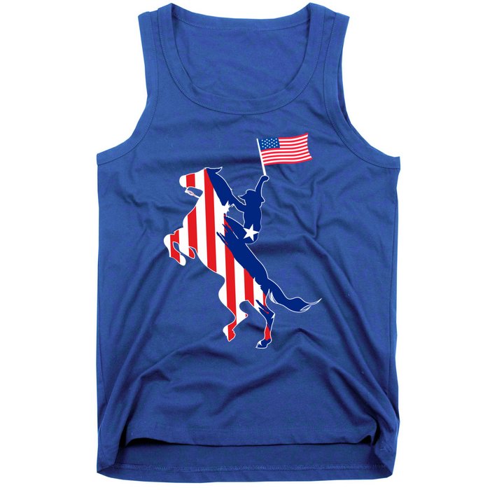 Horse American Flag Usa 4th Of July Funny Horse Lovers Gift Tank Top