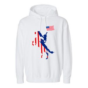 Horse American Flag Usa 4th Of July Funny Horse Lovers Gift Garment-Dyed Fleece Hoodie