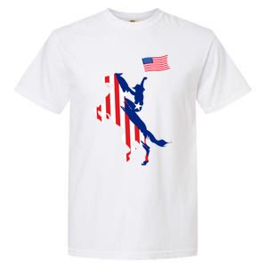 Horse American Flag Usa 4th Of July Funny Horse Lovers Gift Garment-Dyed Heavyweight T-Shirt