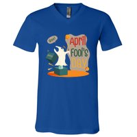 Happy April Fools Day Meaningful Gift April 1st Meaningful Gift Funny Jokes Gift V-Neck T-Shirt