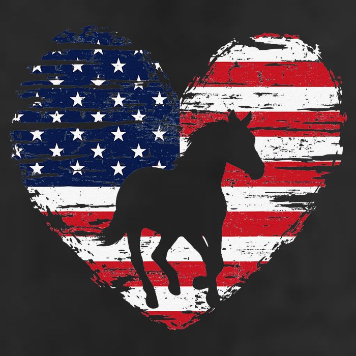 Horse American Flag Heart 4th of July USA Patriotic Pride Hat