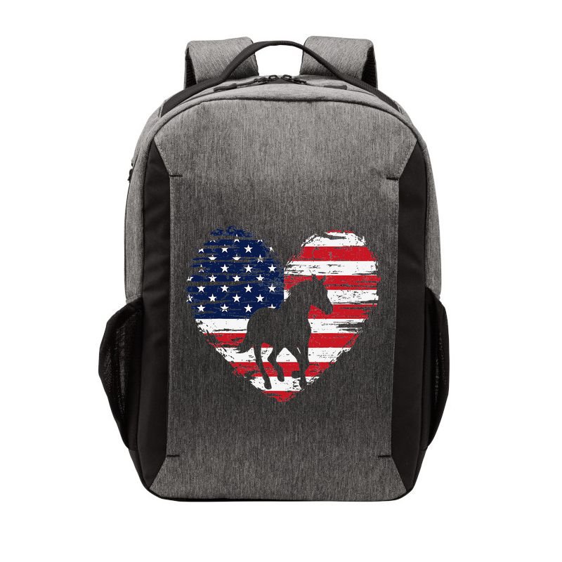 Horse American Flag Heart 4th of July USA Patriotic Pride Vector Backpack