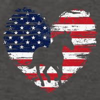 Horse American Flag Heart 4th of July USA Patriotic Pride Vector Backpack