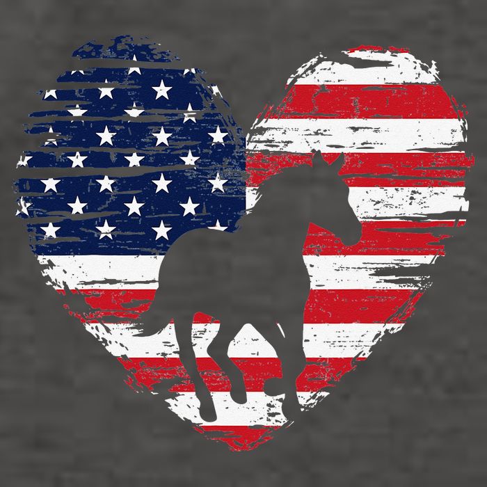 Horse American Flag Heart 4th of July USA Patriotic Pride Vector Backpack