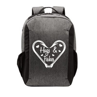 Hugs And Fishes I Love You Dad Grandpa Fishing Hook Heart Gift Vector Backpack