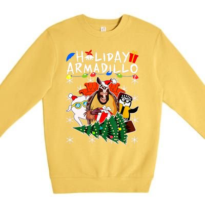 Holiday Armadillo Funny Matching Team Matching Group Premium Crewneck Sweatshirt