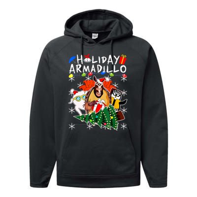 Holiday Armadillo Funny Matching Team Matching Group Performance Fleece Hoodie