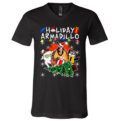 Holiday Armadillo Funny Matching Team Matching Group V-Neck T-Shirt