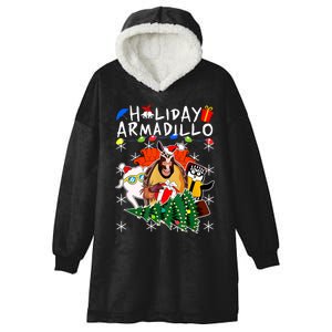 Holiday Armadillo Funny Matching Team Matching Group Hooded Wearable Blanket