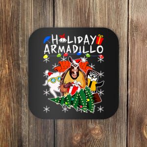 Holiday Armadillo Funny Matching Team Matching Group Coaster