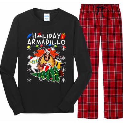 Holiday Armadillo Funny Matching Team Matching Group Long Sleeve Pajama Set